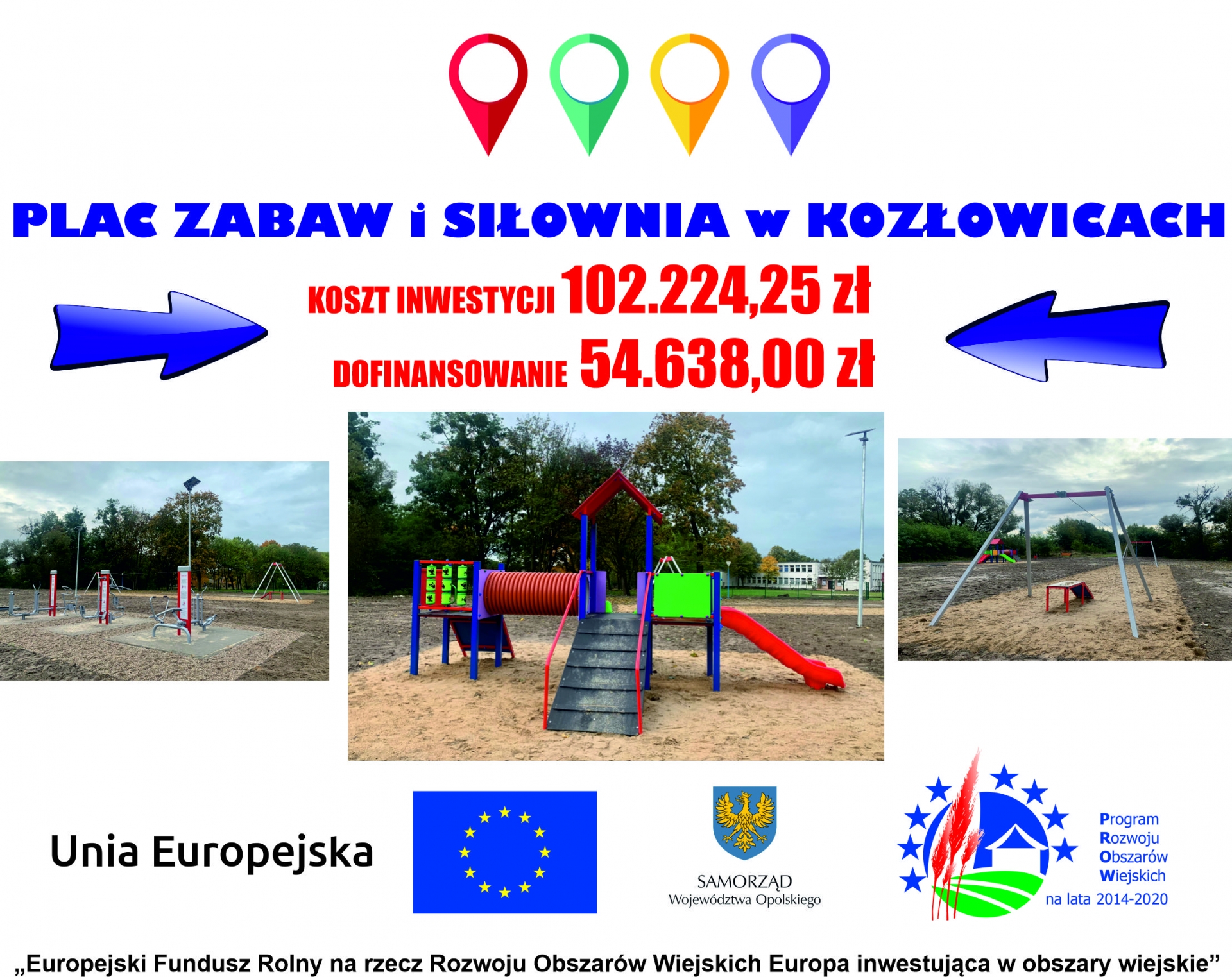 Zdjęcie do artykułu: Plac zabaw i siłownia w Kozłowicach 